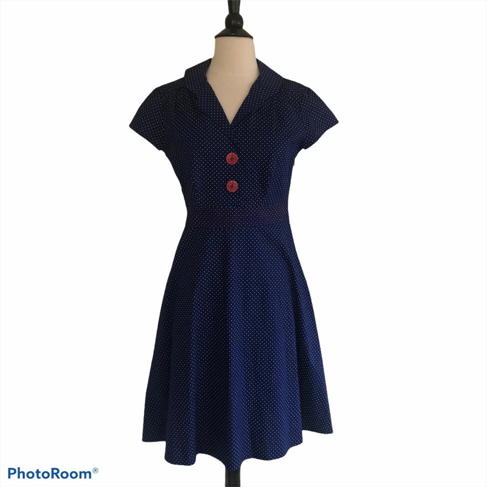 Ruby Rox Nautical Swing Dress Rockabilly Retro